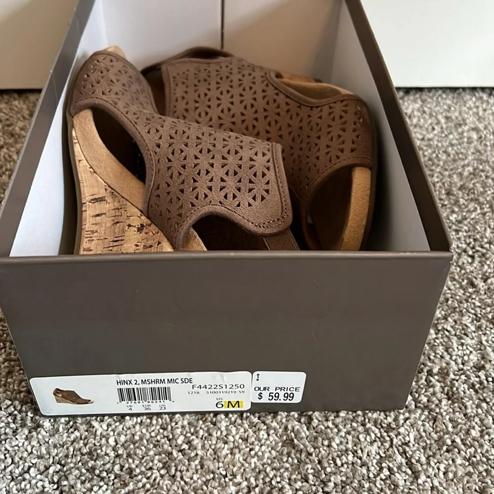 Peep-Toe Laser-Cut Brown Women's Booties